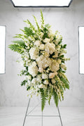 Elegant White Sympathy Standing Spray