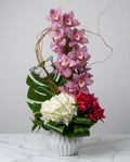 Luxury Orchid & Hydrangea Arrangement – Modern Floral Design Miami