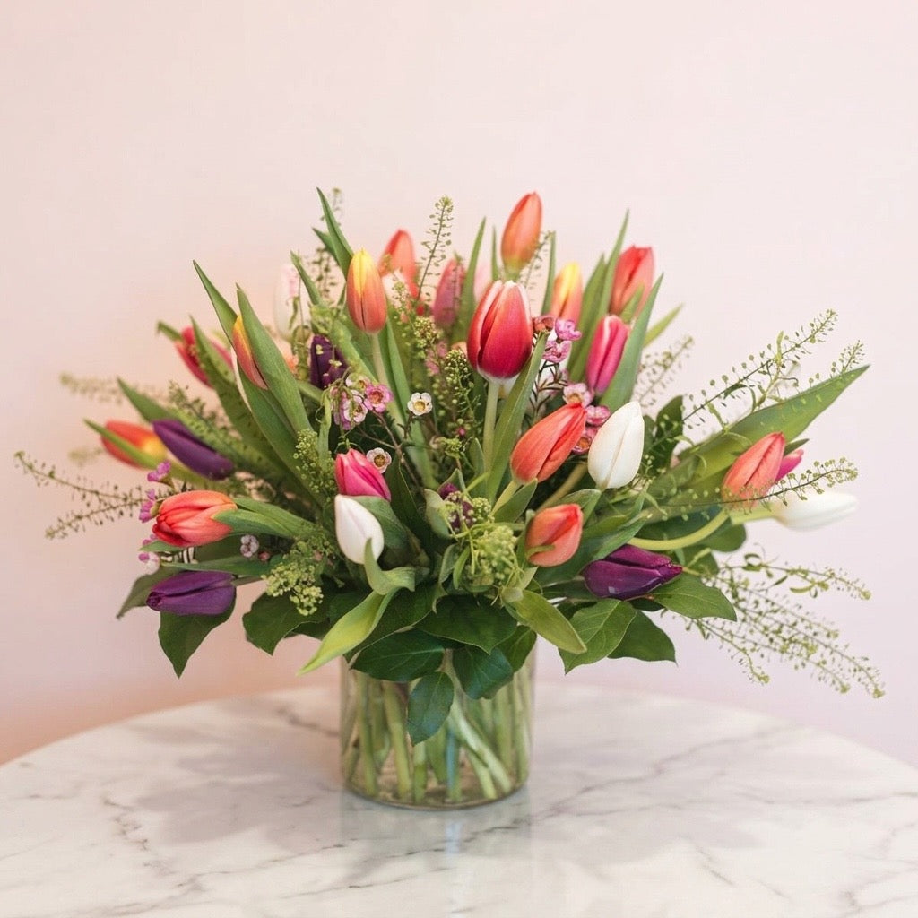 Garden Tulip Vase Arrangement
